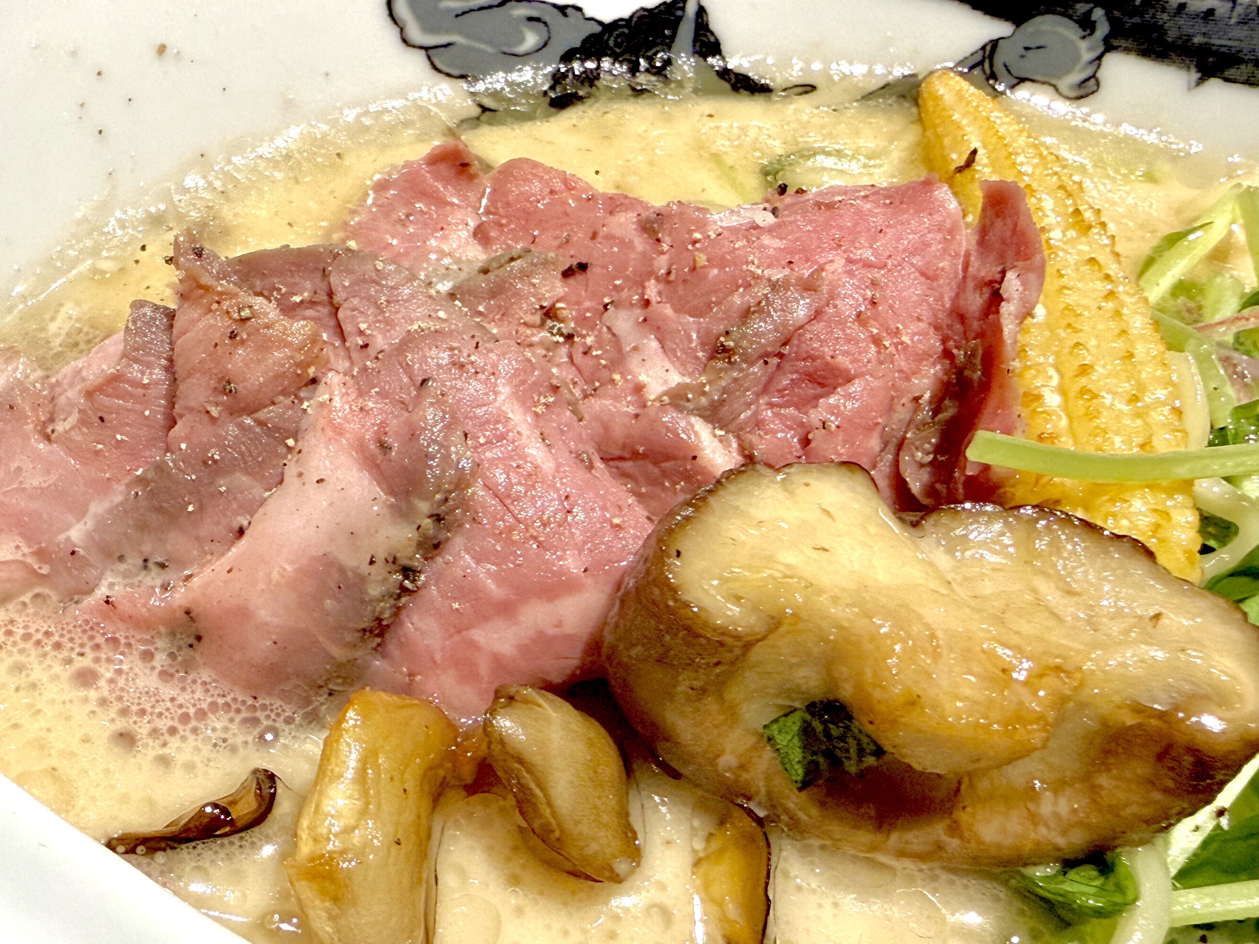 ローストビーフと椎茸