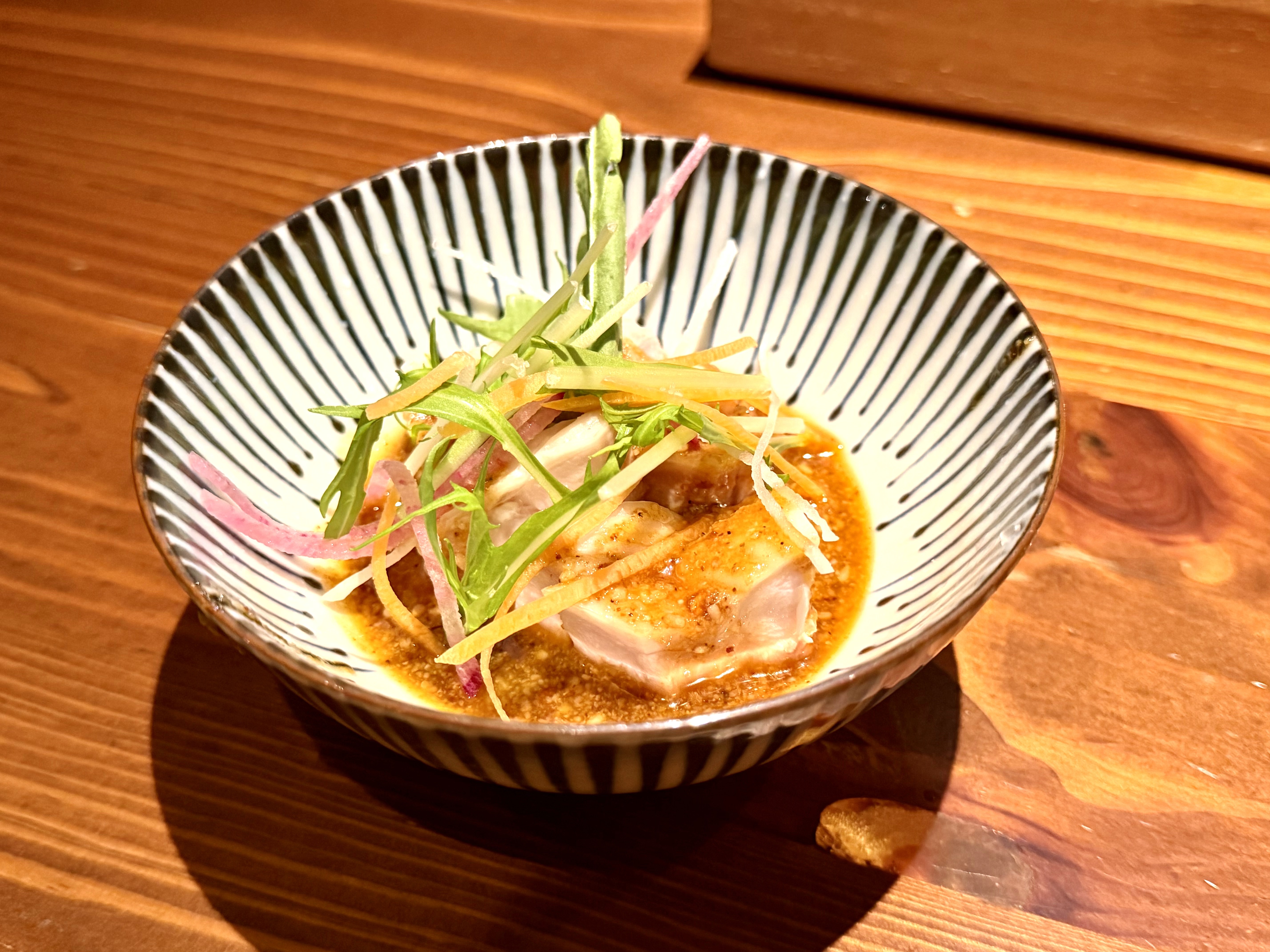 お通しの棒棒鶏