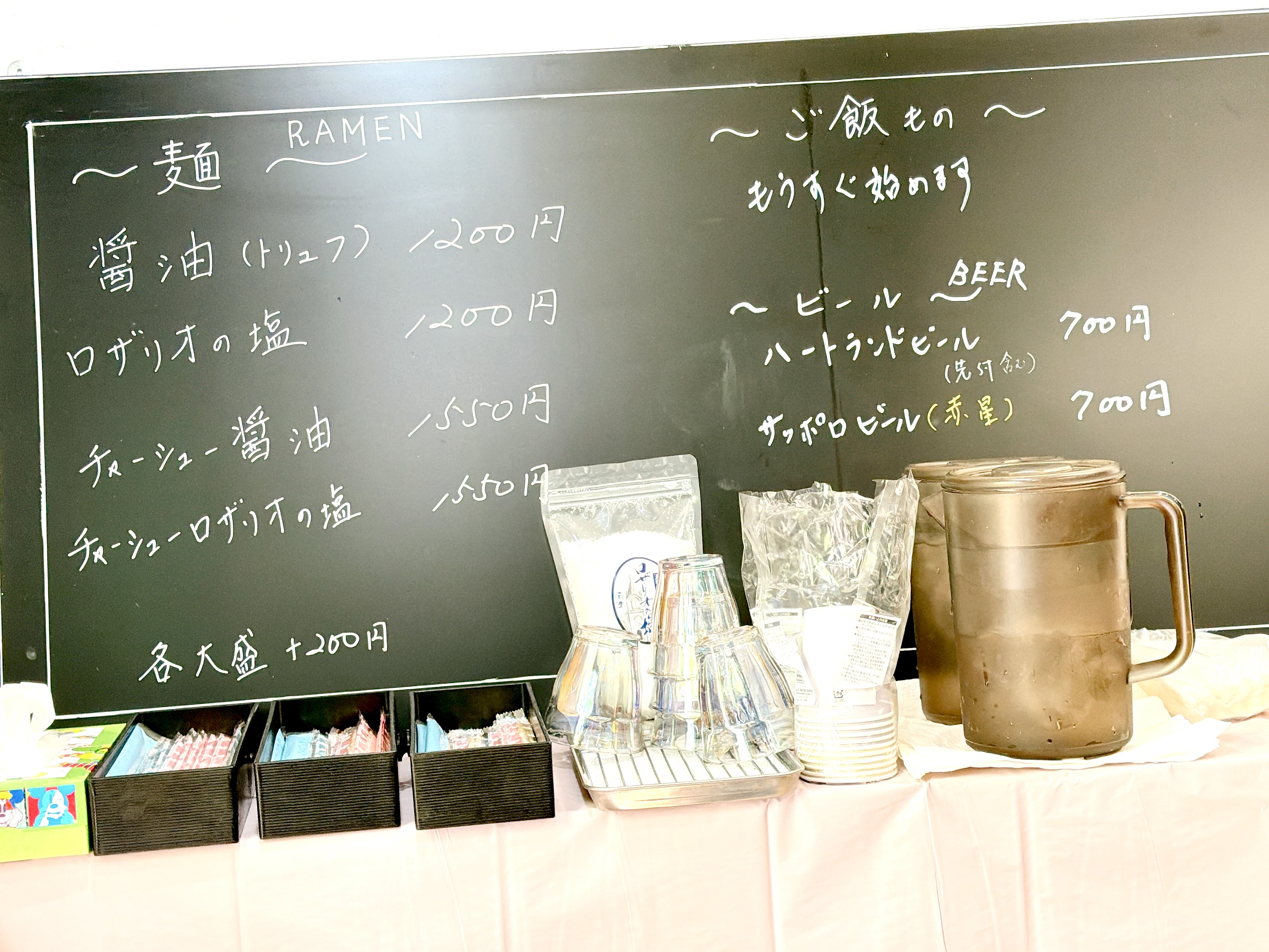 店内メニューボード