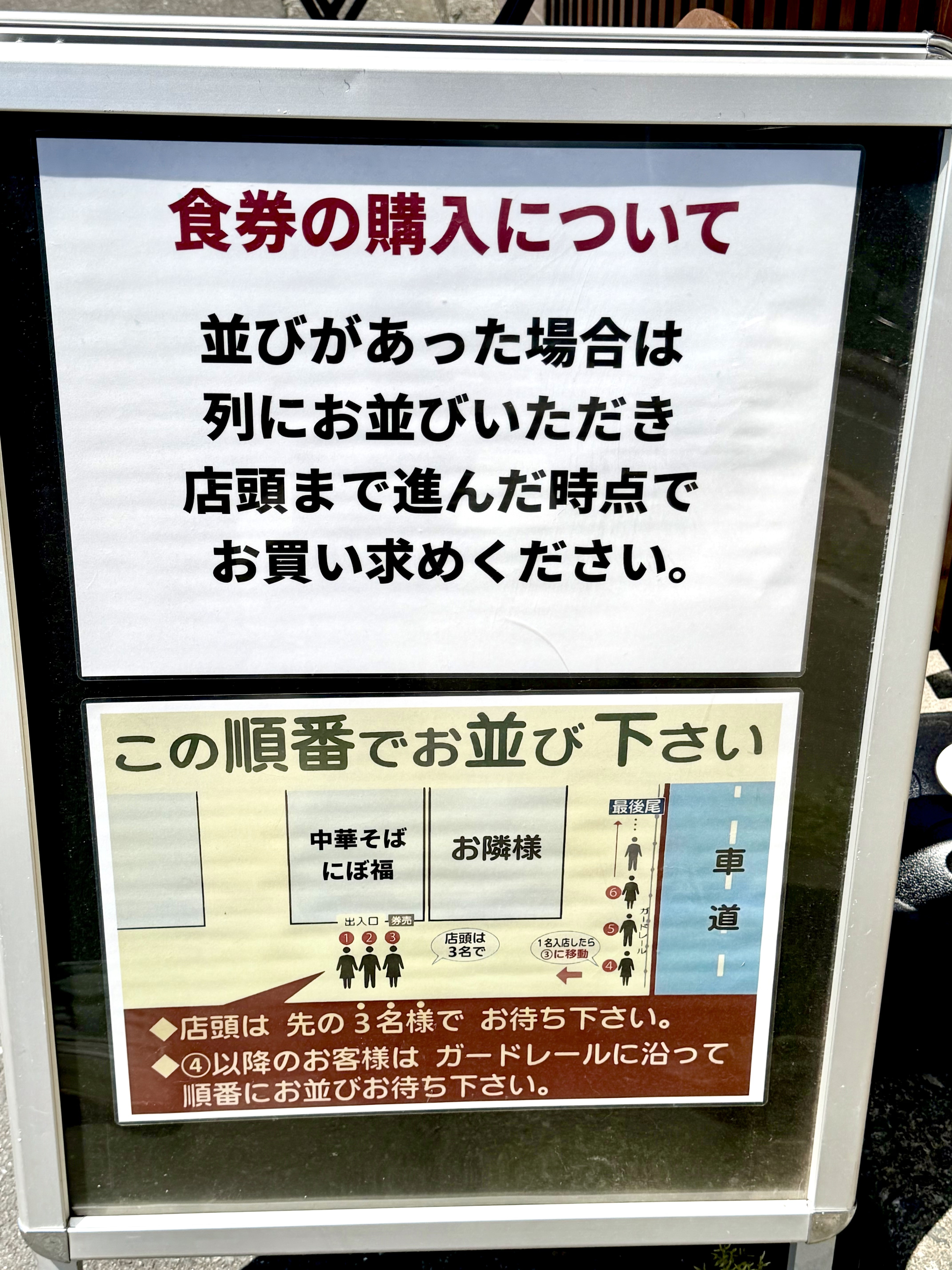 食券購入や並び方について