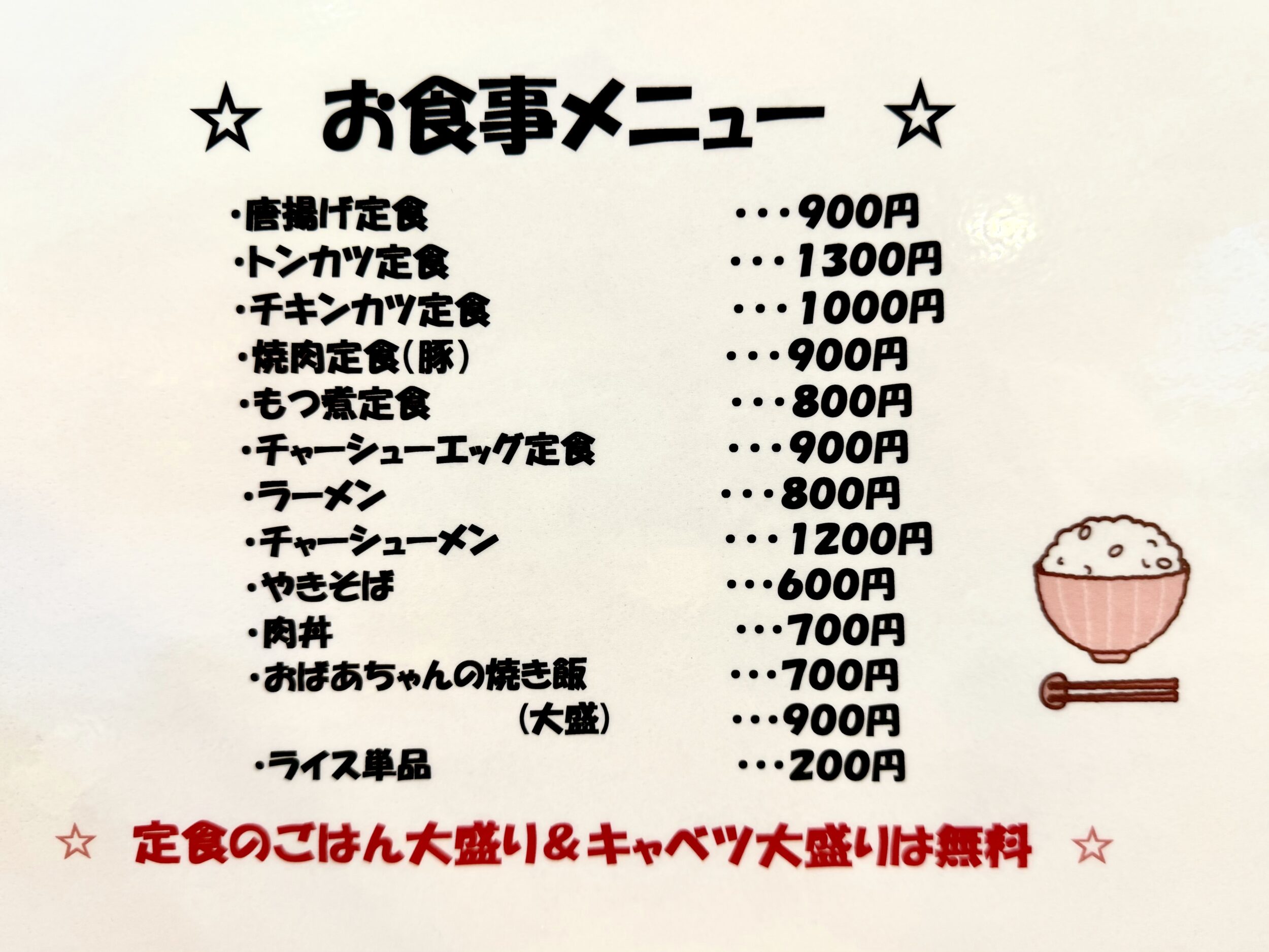 メニュー表
