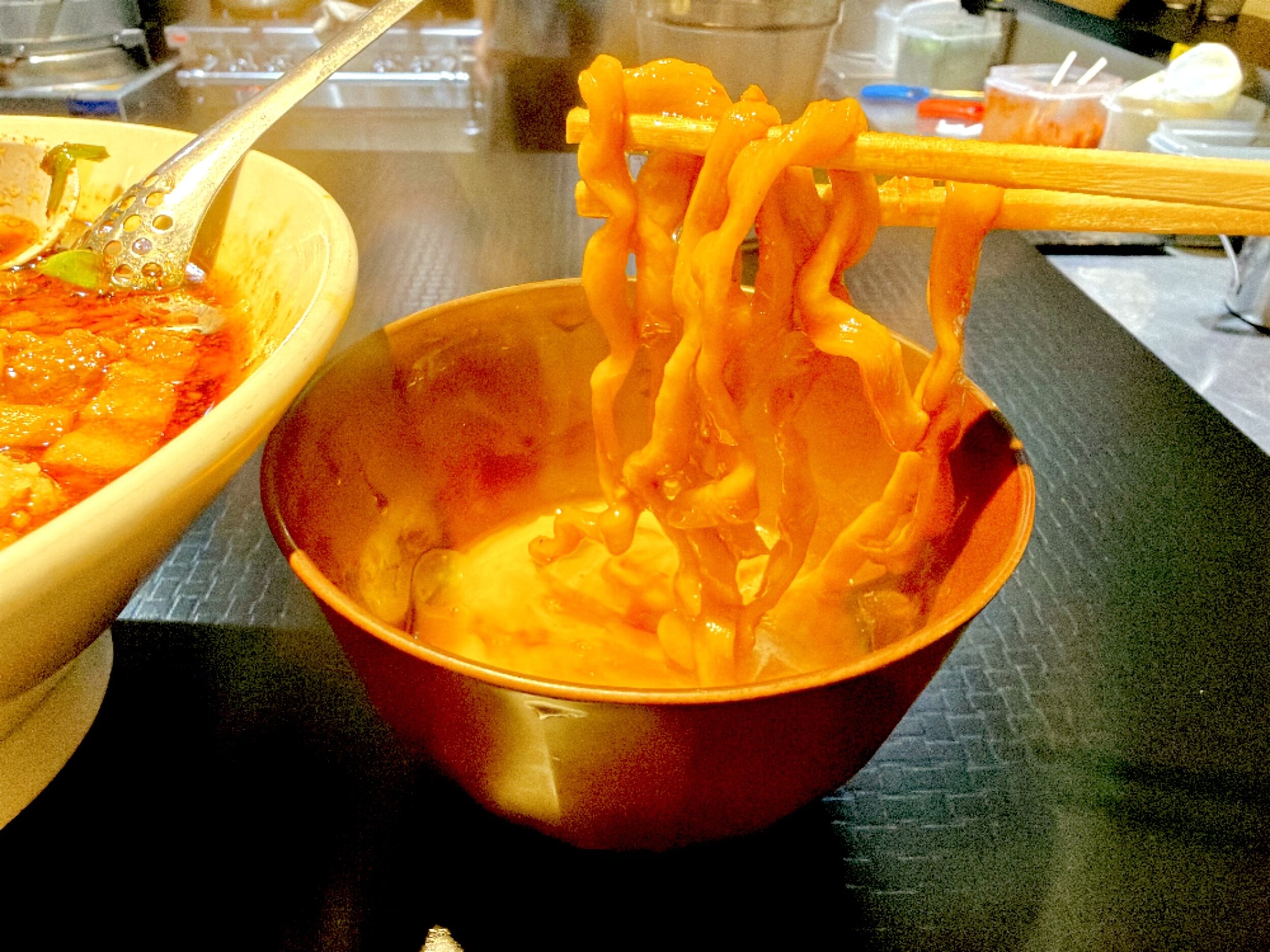 生卵と麺